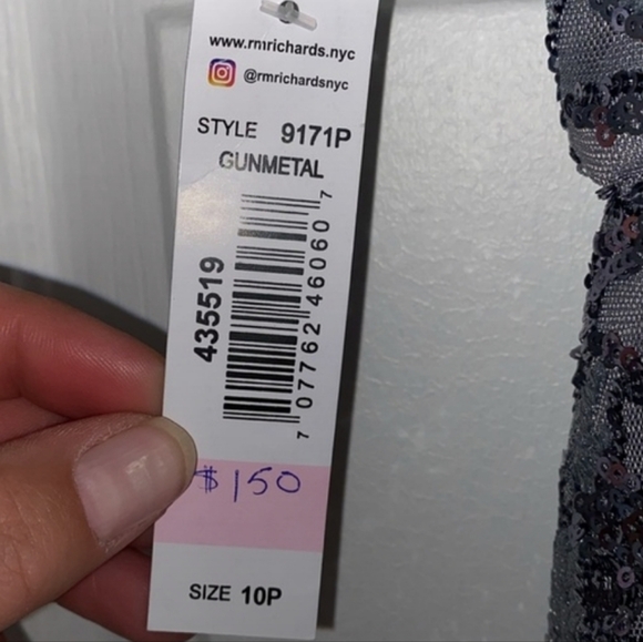 NWT Gray Sequin Gown - Picture 5 of 7